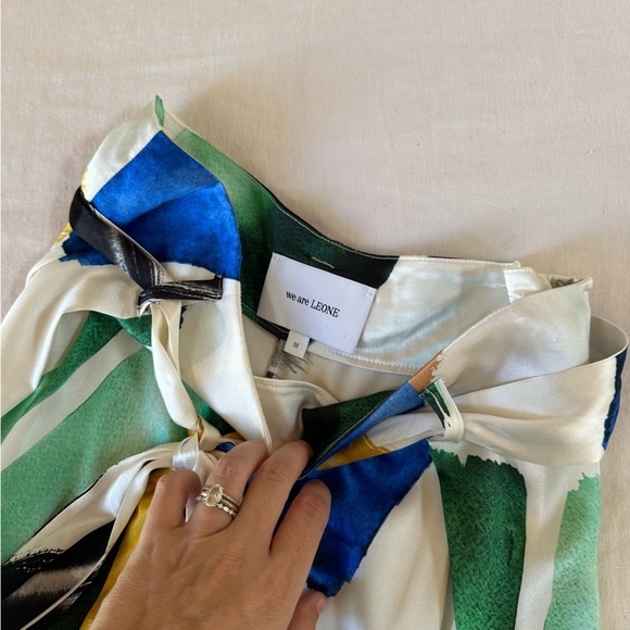 We are LEONE Brush Stroke Luke Silk Pants Size Medium - Picture 9 of 13